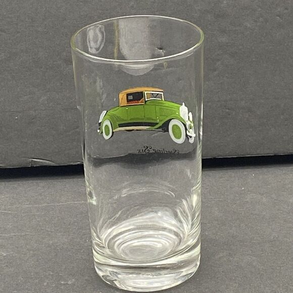 Vtg Anchor Hocking Glass Tumbler Collectible Antique Car Sterling Six Replace - Picture 3 of 7